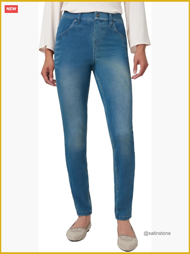 Ultra Soft High Waist Denim Leggings Cotton Blend Skinny